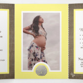 Sand Dollars & Burlap, Beach Baby shower Suite Drieluik Uitnodiging (Binnenkant midden)