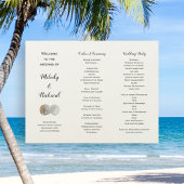 Sand Dollars Folded Big Wave Wedding Programme