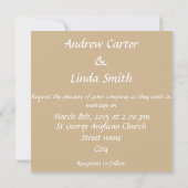 Sand Dove Wedding Invitation Kaart (Achterkant)