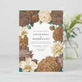 Sand Dune, Copper Glow & Hazelnut Cream Wedding Kaart (Staand voorkant)