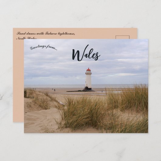 Sand Dunes and Talacre Lighthouse Wales Briefkaart (Voorkant / Achterkant)