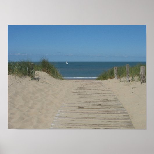 Sand Dunes Beach Wat Boat Photo Poster Imprimer (Devant)