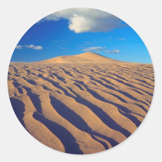 Sand Dunes en Clouds Ronde Sticker (Voorkant)