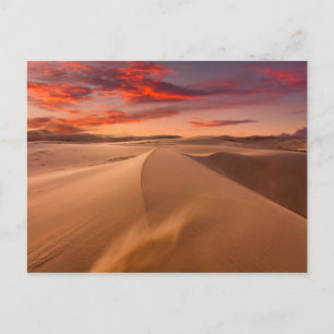 Sand Dunes in de woestijn bij Sunset Briefkaart