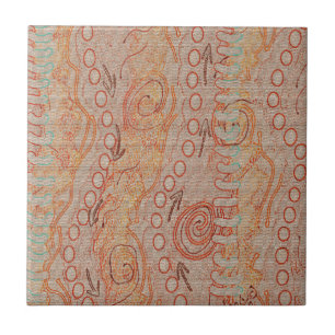 Sand Echoes Collectie #1 Aboriginal Art Tegeltje