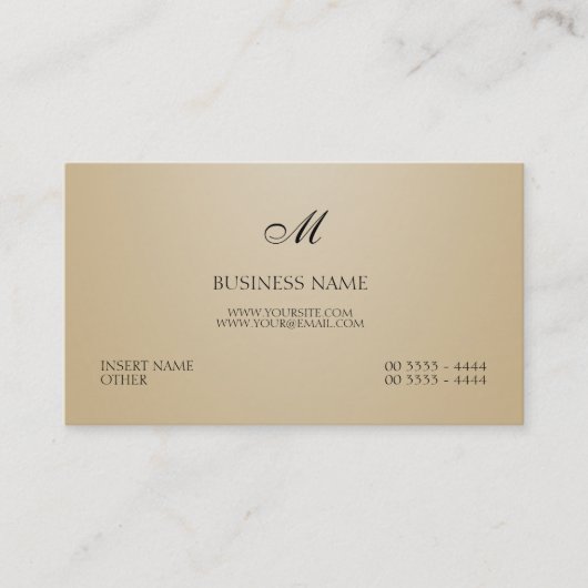 Sand Elegant en Monogram Visitekaartje (Voorkant)