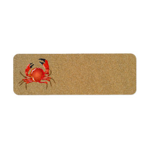 Sand Fiddler Crab Adresetiketten Etiket