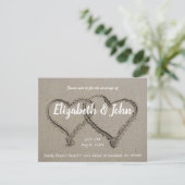 Sand Hearts Beach Wedding Invitations (Debout devant)