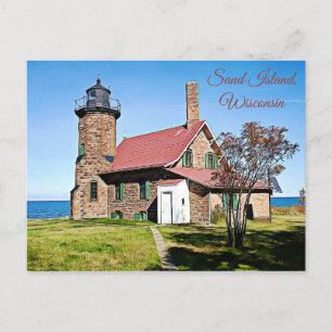 Sand Island, Wisconsin Light House Foto Briefkaart
