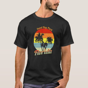 Sand Key Park Florida Retro Tropische Palmbomen Va T-shirt