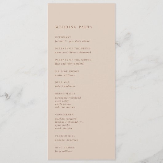 Sand | Manuscript Watermark Monogram Weddenschap Programma (Achterkant)