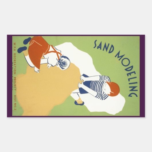 Sand Modelling Rechthoekige Sticker (Voorkant)