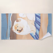 SAND N' ZEE Cream Chow Hond strandlaken (Voorkant)