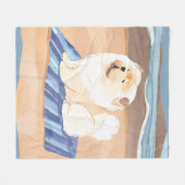 SAND N'SEA Cream Chow Chow chien plage couverture (Devant (Horizontal))