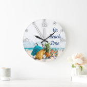 Sand Ocean Sky, Beach Scene, Pineappel Grote Klok (Huis)