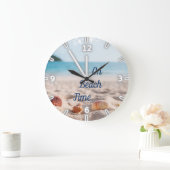 Sand Ocean Sky, Beach, Seashells Grote Klok (Huis)