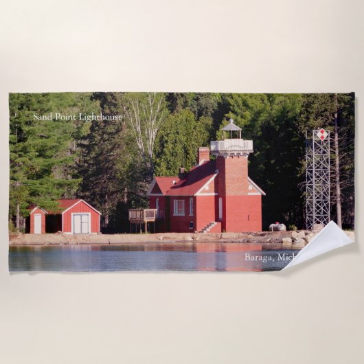 Sand Point Lighthouse Baraga serviette de plage (Devant)