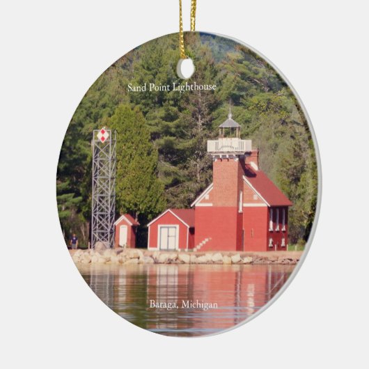 Sand Point Lighthouse Baraga-versiering Keramisch Ornament (Links)
