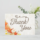 Sand Seashells Floral Beach Rustic Bedankt (Staand voorkant)