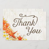 Sand Seashells Floral Beach Rustic Bedankt (Voorkant / Achterkant)