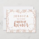 Sand Stripe Roos Gold Wil je mijn bruidsmeisje zij Kaart (Voorkant)
