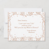 Sand Stripe Roos Gold Wil je mijn bruidsmeisje zij Kaart (Achterkant)