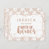 Sand Stripe Roos Gold Wil je mijn bruidsmeisje zij Kaart (Voorkant / Achterkant)