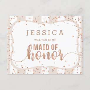 Sand Stripe Roos Gold Wil je mijn bruidsmeisje zij Kaart