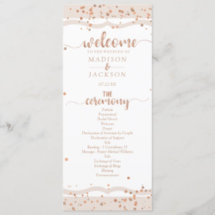 Sand Stripes & Roos Gold Confetti huwelijksprogram Programma