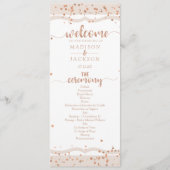 Sand Stripes & Roos Gold Confetti huwelijksprogram Programma (Voorkant)