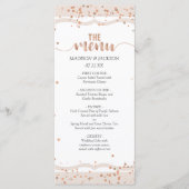 Sand Stripes & Roos Goud Confetti Bruiloft Menu (Voorkant)