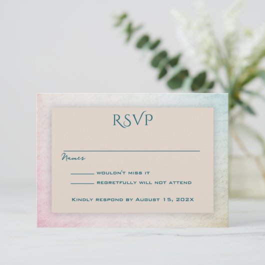 Sand Tan Simple Attendance RSVP (Staand voorkant)