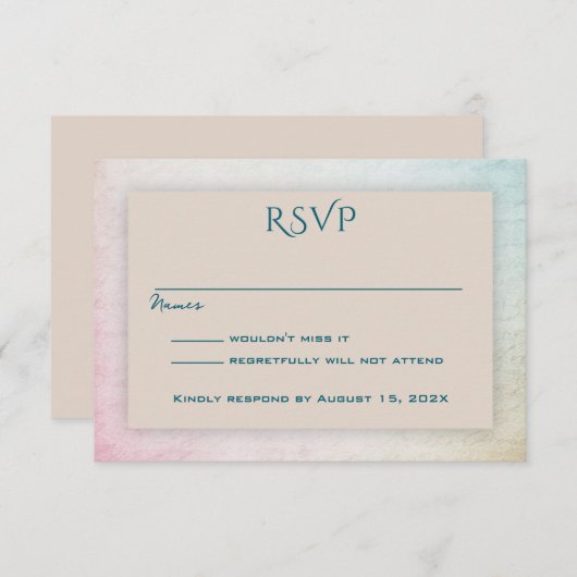 Sand Tan Simple Attendance RSVP (Voorkant / Achterkant)