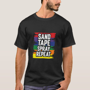 Sand Tape Spray Herhaal automatisch carrosseriesch T-shirt