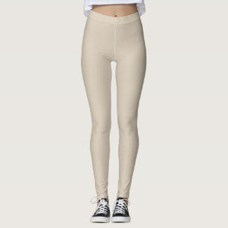 Sand Tone Beige Solid Color Studio Clay MQ2-27 Leggings