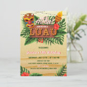Sand Tropical Luau Birthday Invitation Kaart (Staand voorkant)