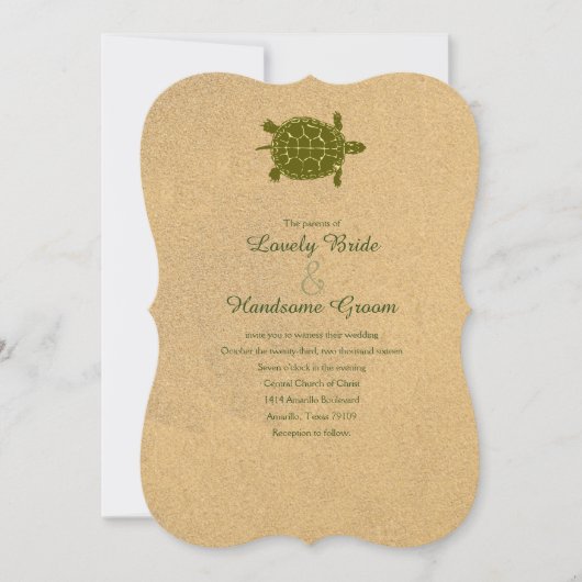 Sand Turtle Beach Mariage Invitation (Devant)