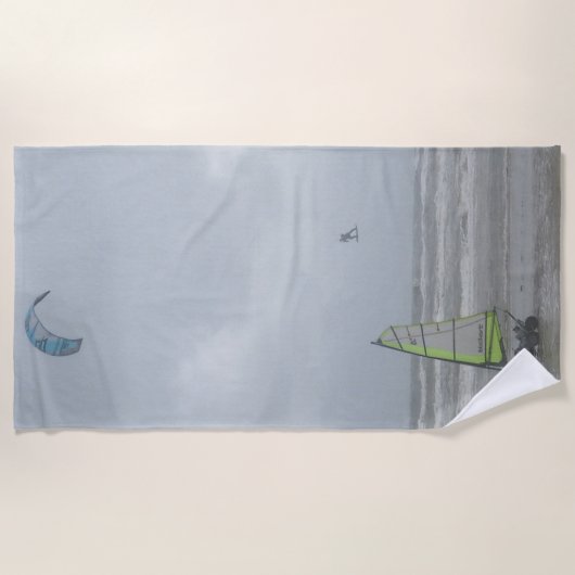 Sand Yachting & Kite Surfing Beach Towel Strandlaken (Voorkant)