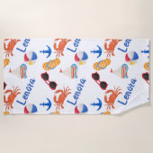 Sandalen en zonnebrillen Zomeromennaampatroon Strandlaken (Voorkant)