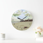 Sandalen op tropisch strand grote klok (Huis)