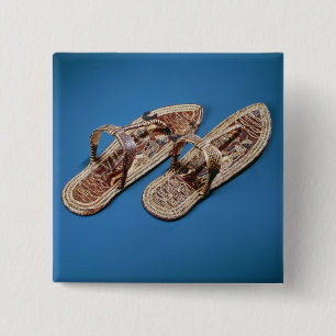 Sandalen, Tomb of Tutankhamun, Nieuw Koninkrijk Vierkante Button 5,1 Cm