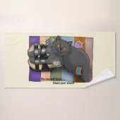 Sandales de chats à air court britanniques drôle m (Serviette de bain)