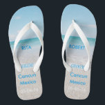 Sandales de plage de JEUNE MARIÉE de mariage de<br><div class="desc">Sandales de plage de JEUNE MARIÉE de mariage de destination/bascules électroniques avec la date de mariage et la destination personnalisées</div>