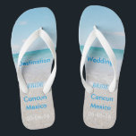 Sandales de plage de mariage de destination<br><div class="desc">Sandales de plage de mariage de destination/bascules électroniques avec la date de mariage et la destination personnalisées</div>