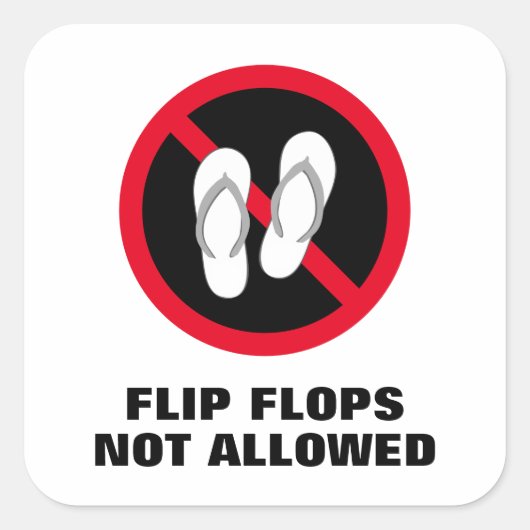 sandales non autorisé autocollant de signalisation (Devant)