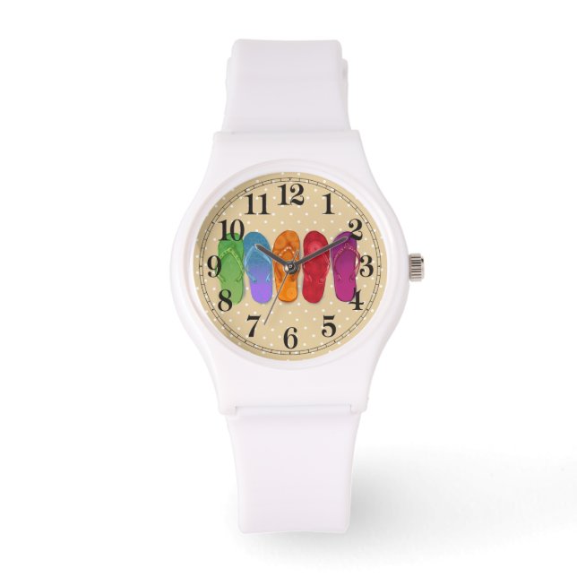 Sandals teenslippers strand party horloge (Voorkant)