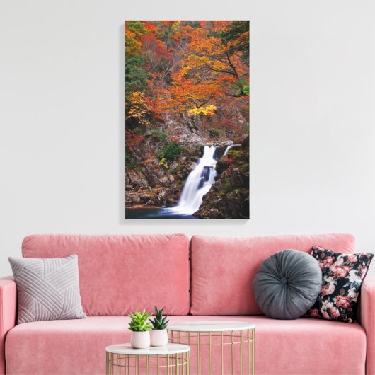 Sandankyo waterval in de herfst canvas afdruk (Insitu (Woonkamer))