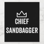 Sandbagger Golf Meme Bjj Chess Sandbag Wijn Etiket (Enkel label)