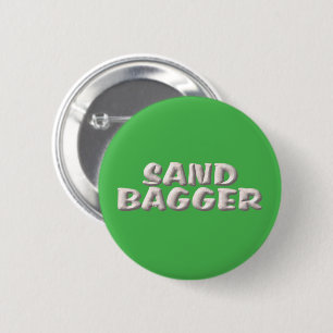 Sandbagger groene knop ronde button 5,7 cm