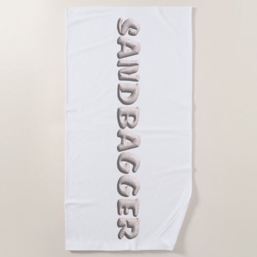 Sandbagger witte strandlaken (Voorkant)